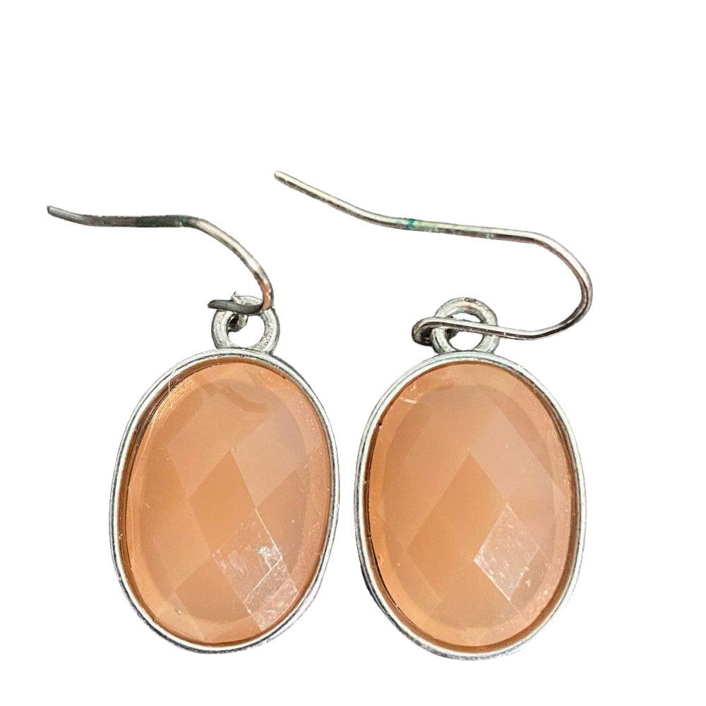 🍭6/$30 Faceted oval peach drop dangle earrings